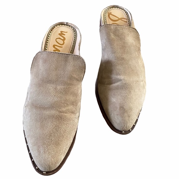 Sam Edelman Shoes - Sam Edelman Leather suede mules size 9 tan brown